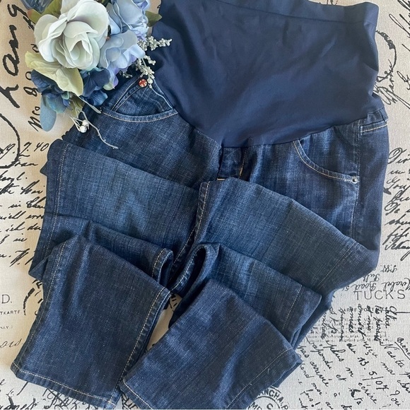 🏷️ 4/$25 Hudson x A Pea in the Pod Over Belly Straight Maternity Jeans - Picture 3 of 4